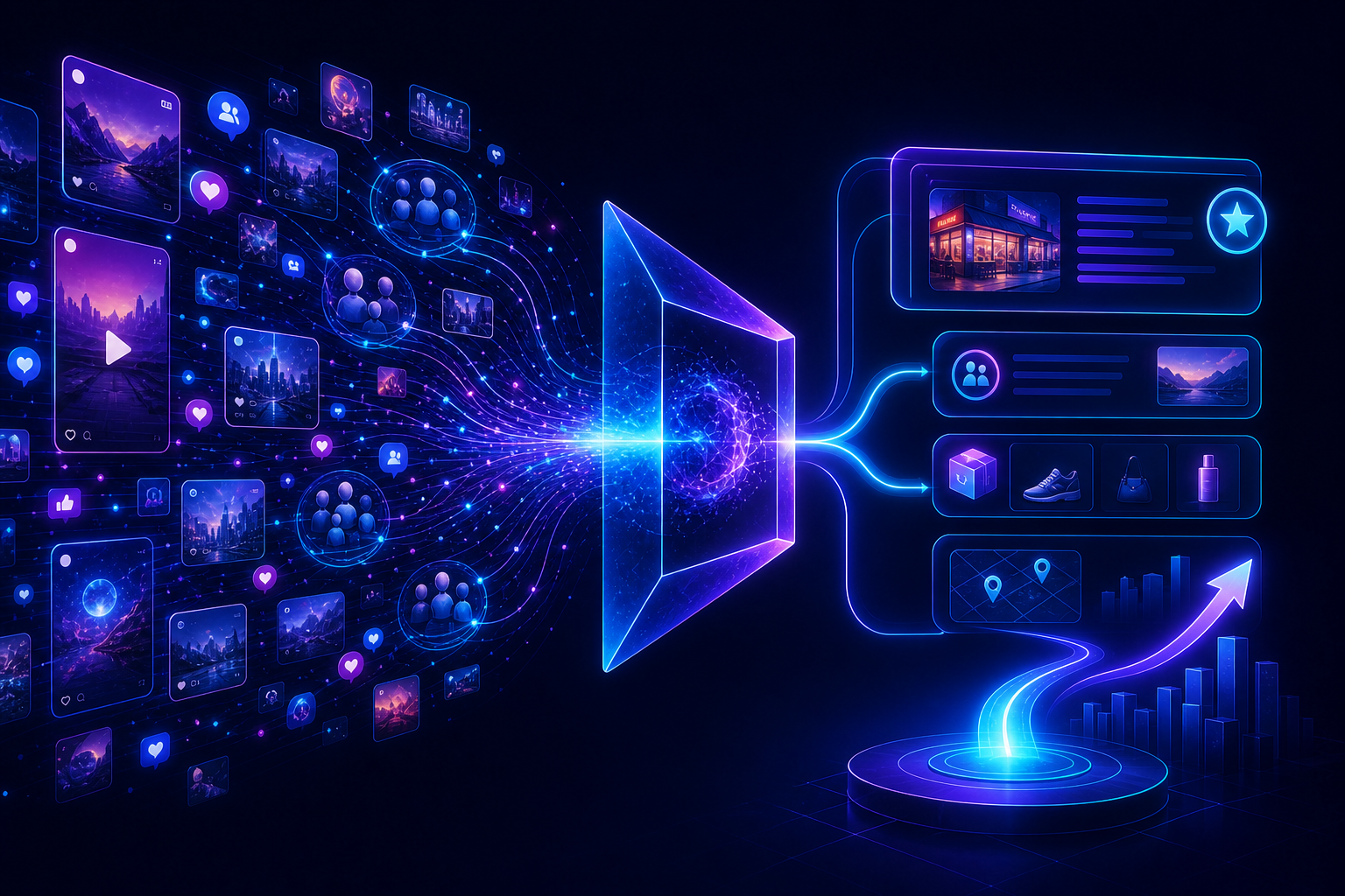 Contenuti social trasformati da intelligenza artificiale in percorsi di visibilità per le aziende